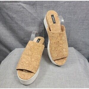 DKNY Carli Cork Wedge Platform  Slides - Open Toes Sandals Women's SZ 10